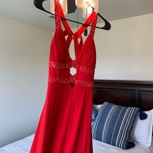 Red dress long